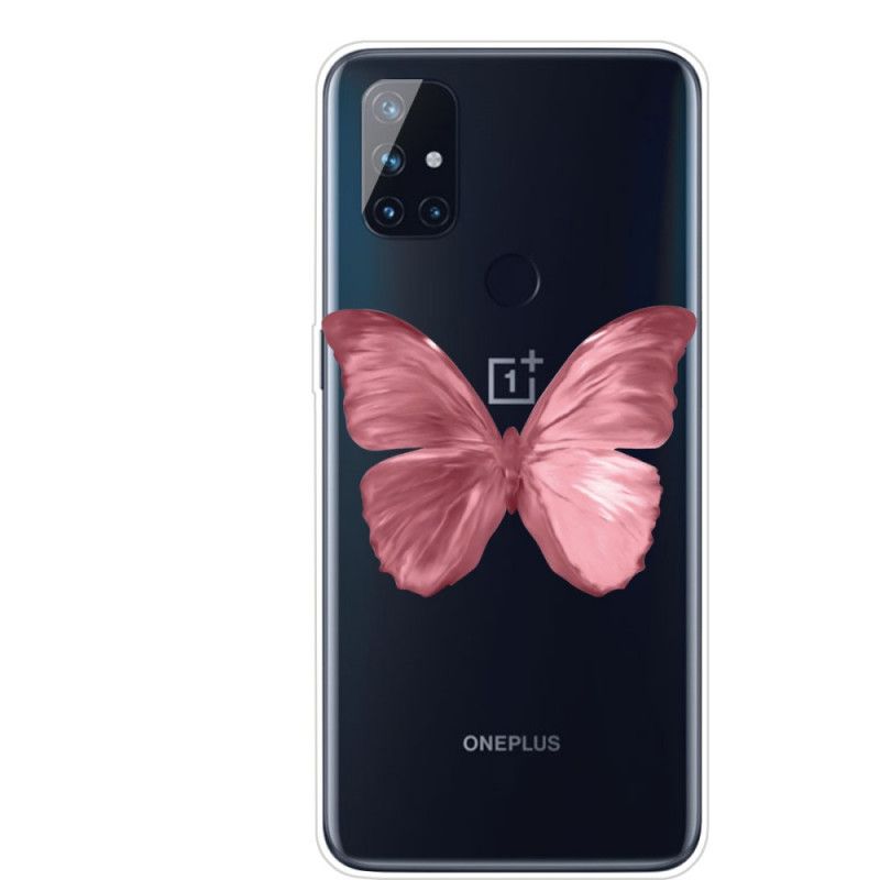 Hülle OnePlus Nord N10 Pink Wilde Schmetterlinge