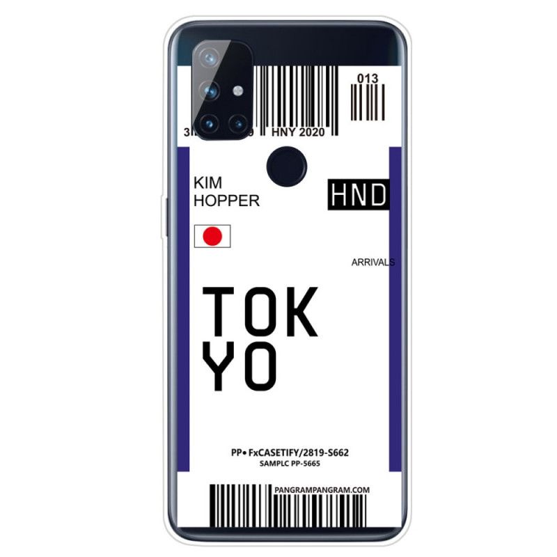 Hülle OnePlus Nord N10 Schwarz Bordkarte Tokio