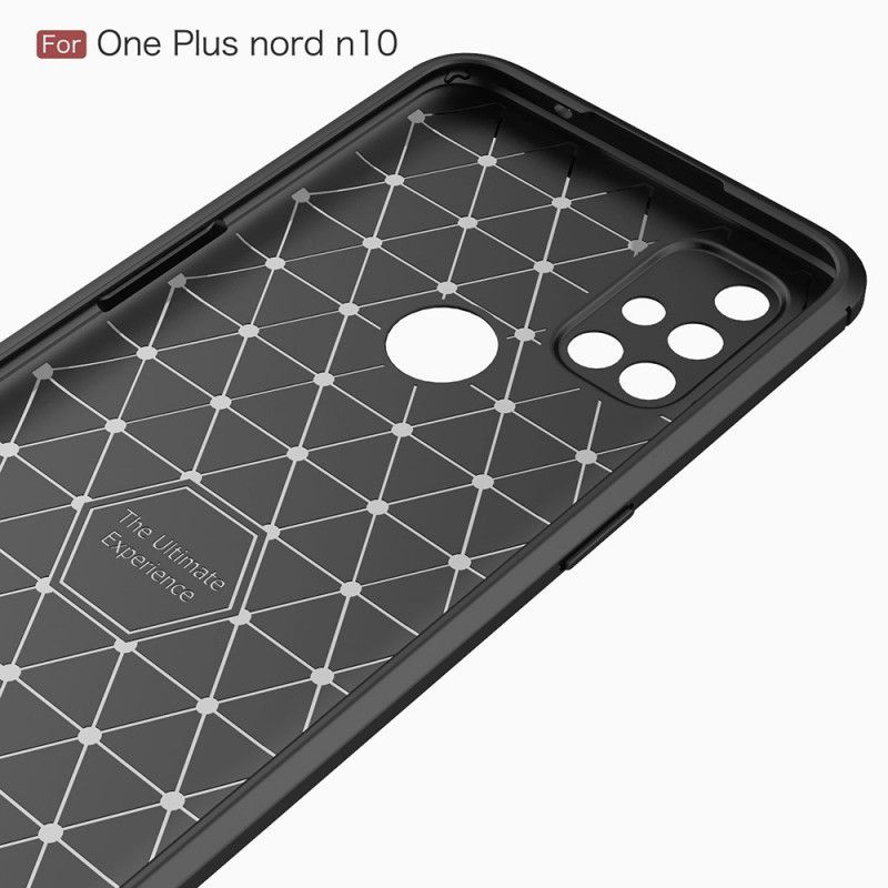 Hülle OnePlus Nord N10 Schwarz Gebürstete Kohlefaser