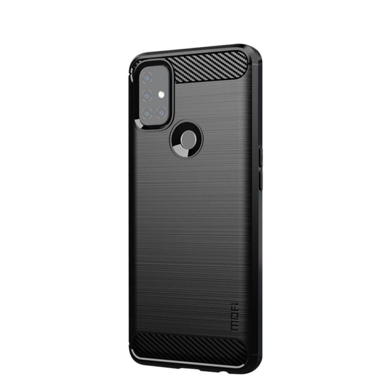 Hülle OnePlus Nord N10 Schwarz Gebürstete Mofi-Kohlefaser