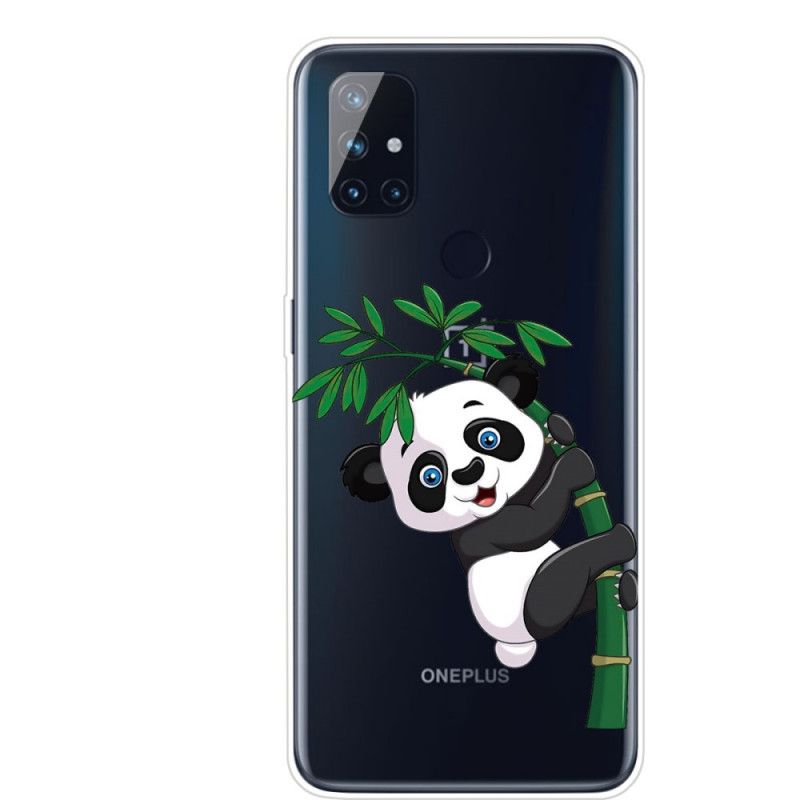 Hülle OnePlus Nord N10 Transparenter Panda Auf Bambus