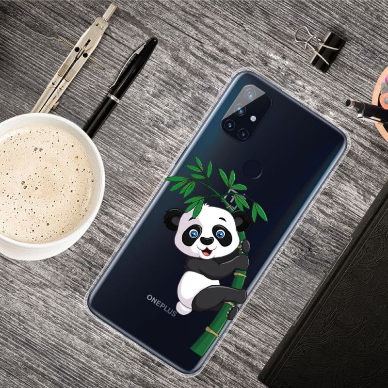 Hülle OnePlus Nord N10 Transparenter Panda Auf Bambus
