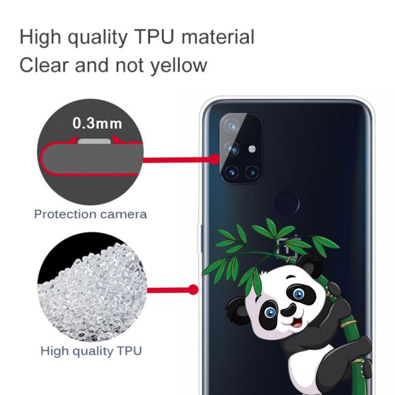Hülle OnePlus Nord N10 Transparenter Panda Auf Bambus