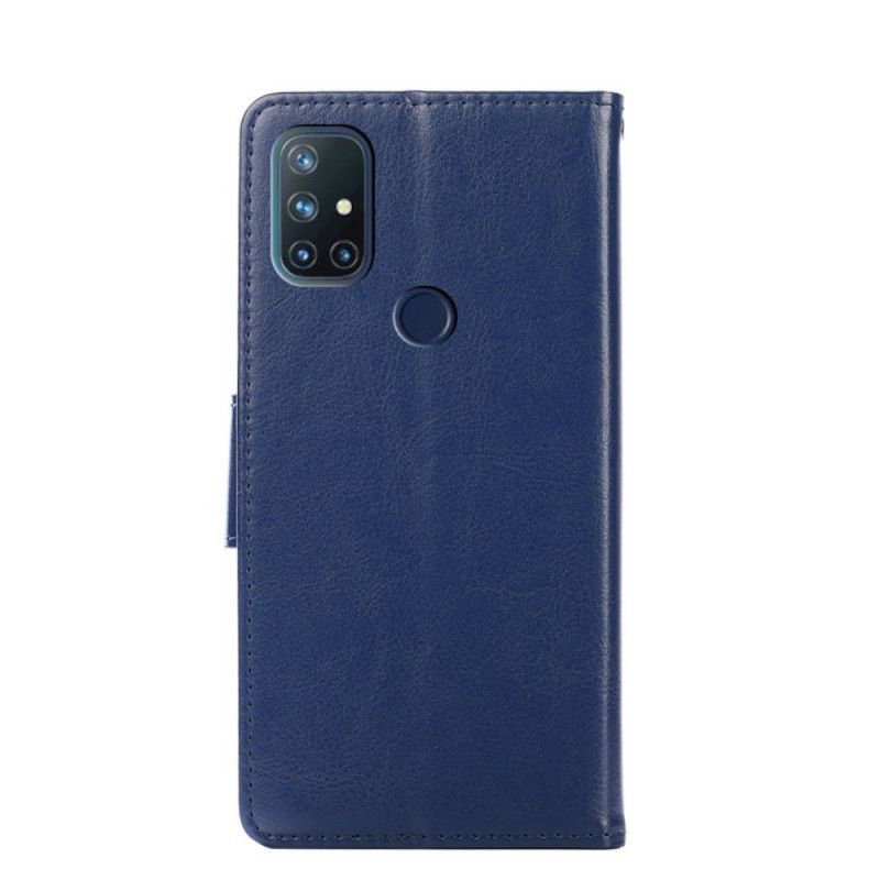 Lederhüllen Für OnePlus Nord N10 Schwarz Farbe Leder Stil