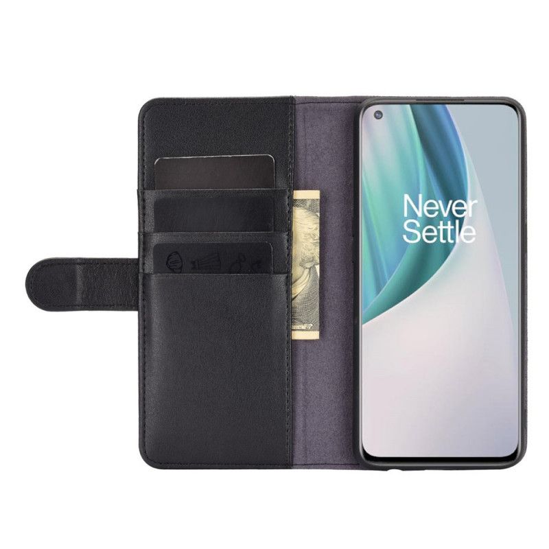 Lederhüllen OnePlus Nord N10 Schwarz Echtes Leder