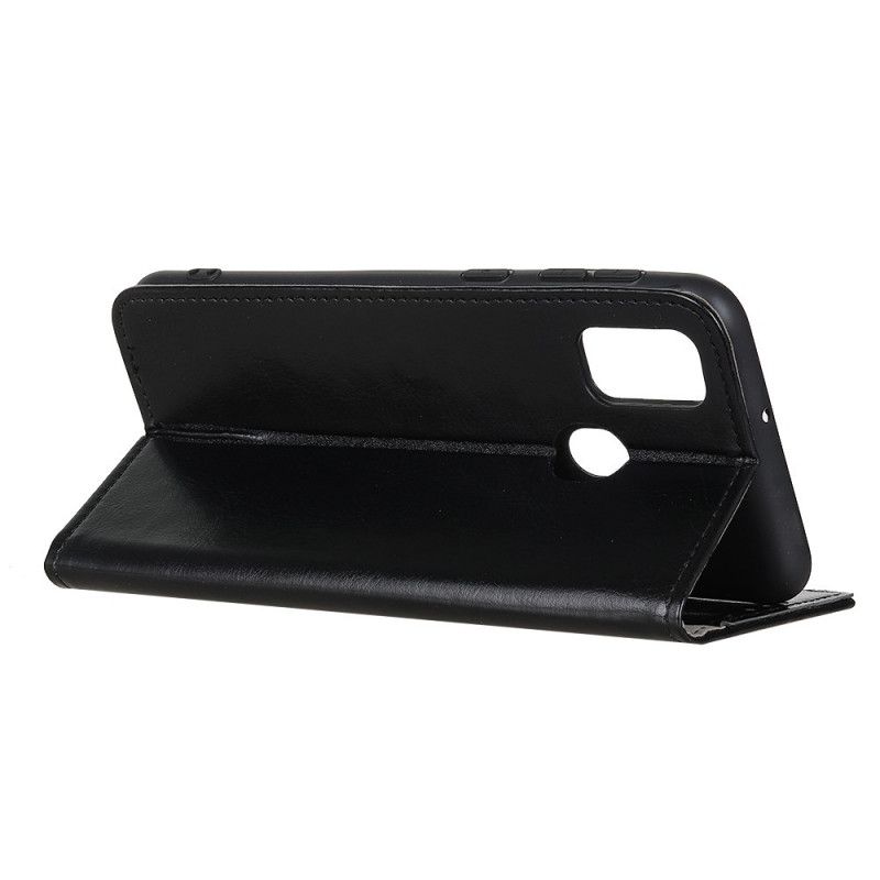 Lederhüllen OnePlus Nord N10 Schwarz Einfacher Glänzender Ledereffekt