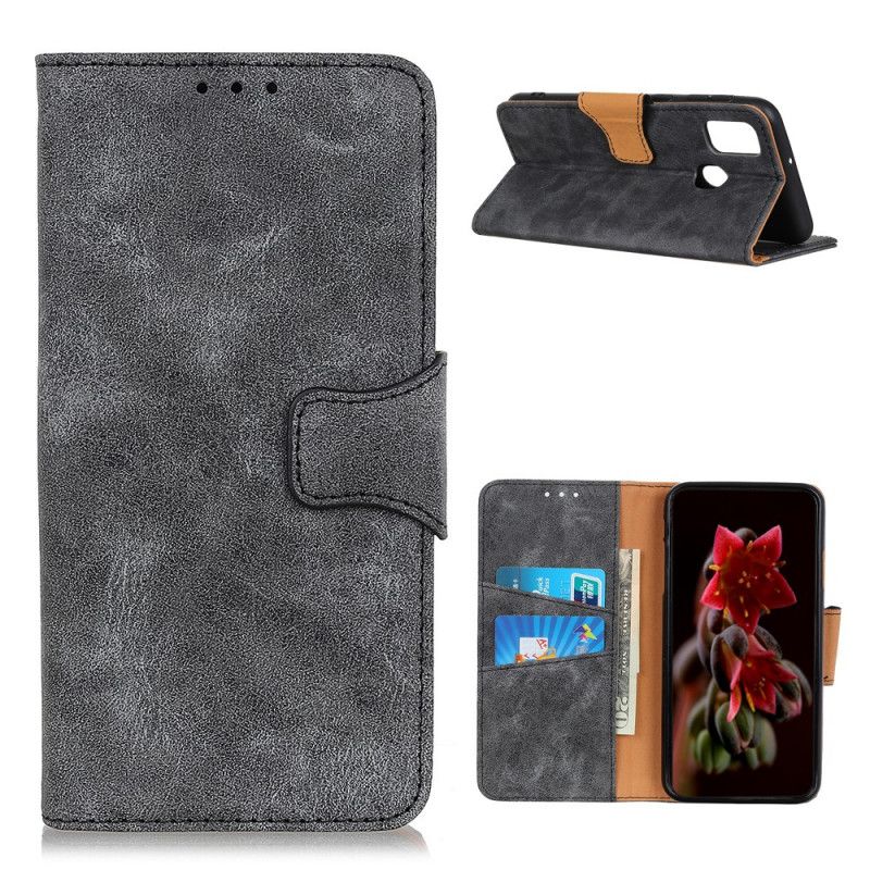 Lederhüllen OnePlus Nord N10 Schwarz Vintage Spaltleder