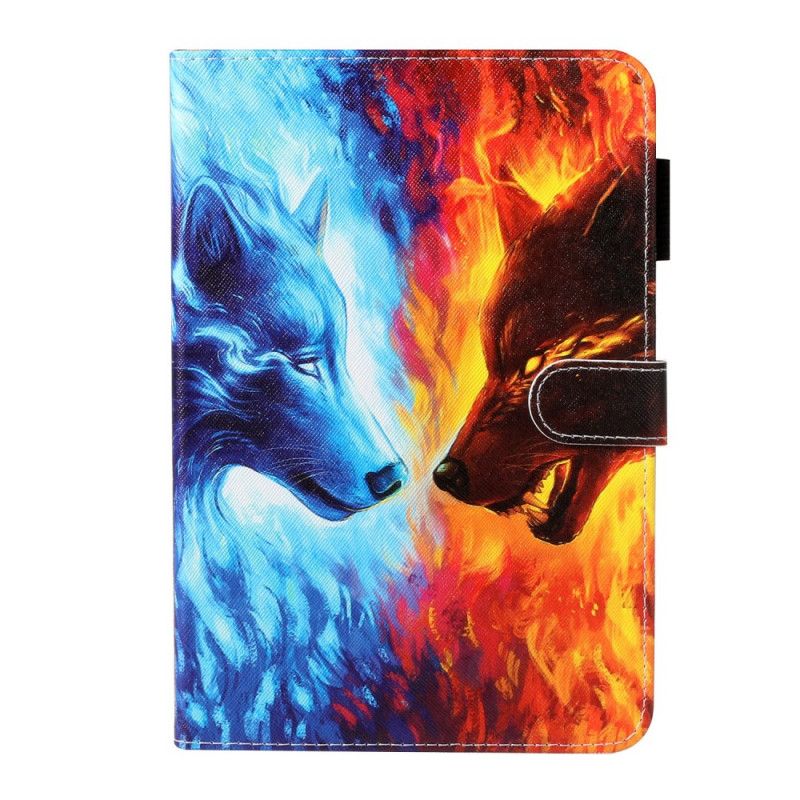 Lederhüllen Für Samsung Galaxy Tab A 8" (2019) Wolf Aus Feuer Und Eis