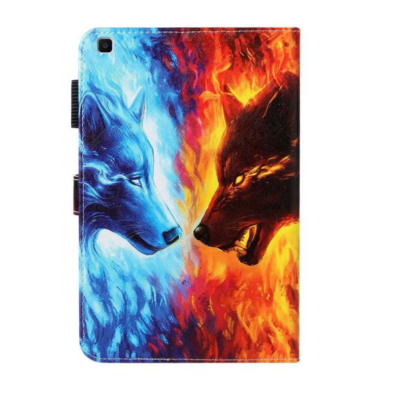 Lederhüllen Für Samsung Galaxy Tab A 8" (2019) Wolf Aus Feuer Und Eis