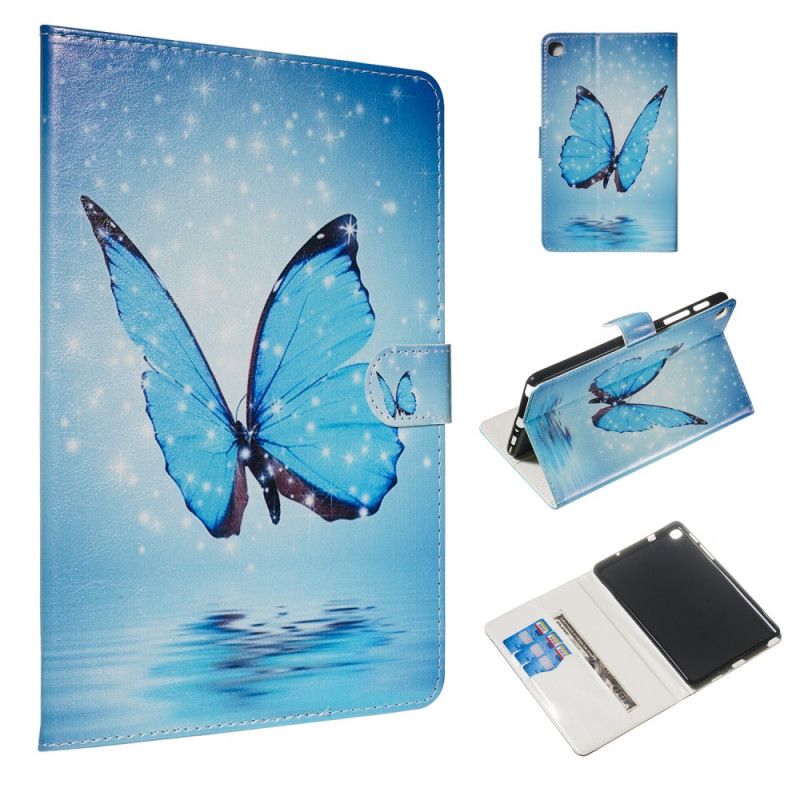 Lederhüllen Samsung Galaxy Tab A 8" (2019) Blauer Schmetterling