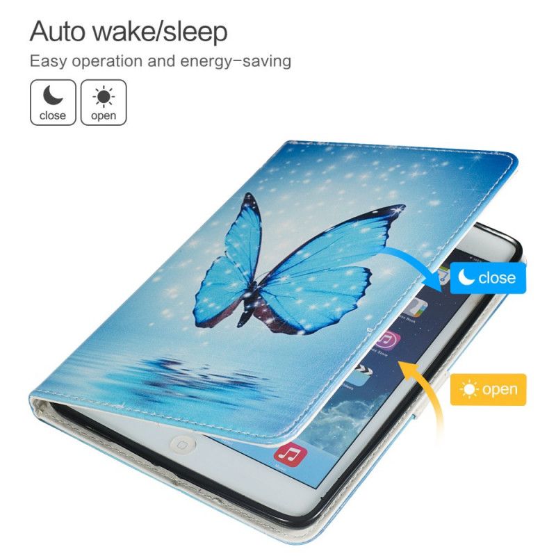 Lederhüllen Samsung Galaxy Tab A 8" (2019) Blauer Schmetterling