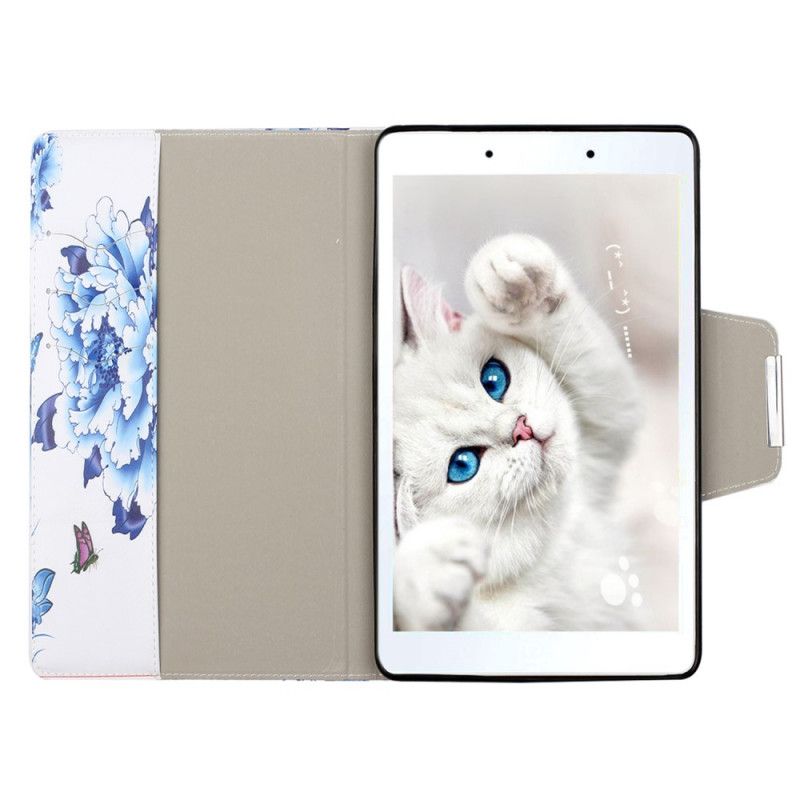 Lederhüllen Samsung Galaxy Tab A 8" (2019) Grün Blumendekoration