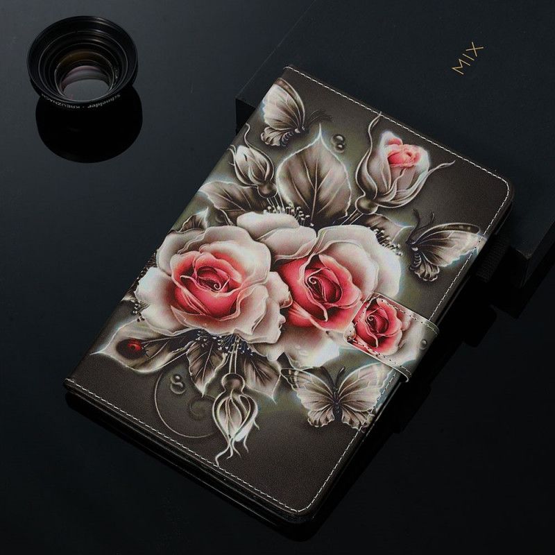 Lederhüllen Samsung Galaxy Tab A 8" (2019) Handyhülle Dunkle Blüten