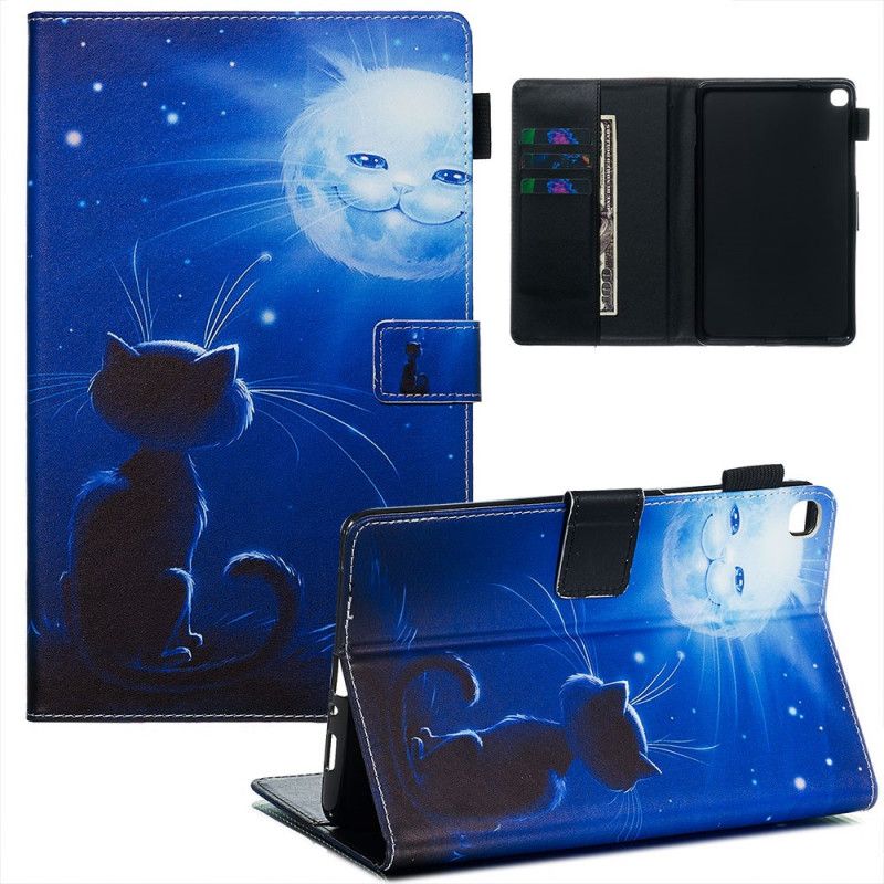 Lederhüllen Samsung Galaxy Tab A 8" (2019) Handyhülle Katze Und Mond