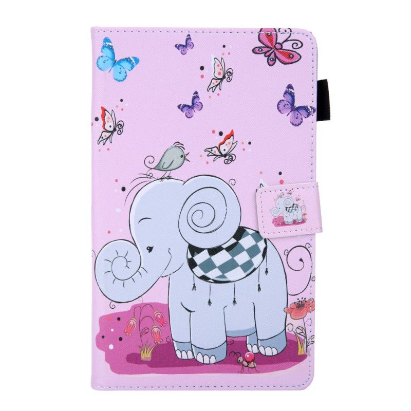 Lederhüllen Samsung Galaxy Tab A 8" (2019) Pink Elefantenserie