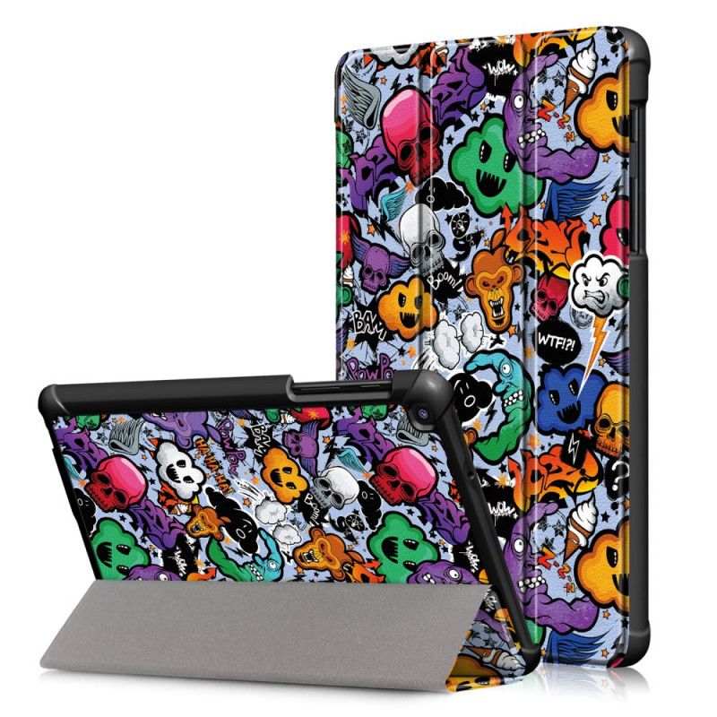 Smart Case Samsung Galaxy Tab A 8" (2019) Rot Verstärktes Graffiti