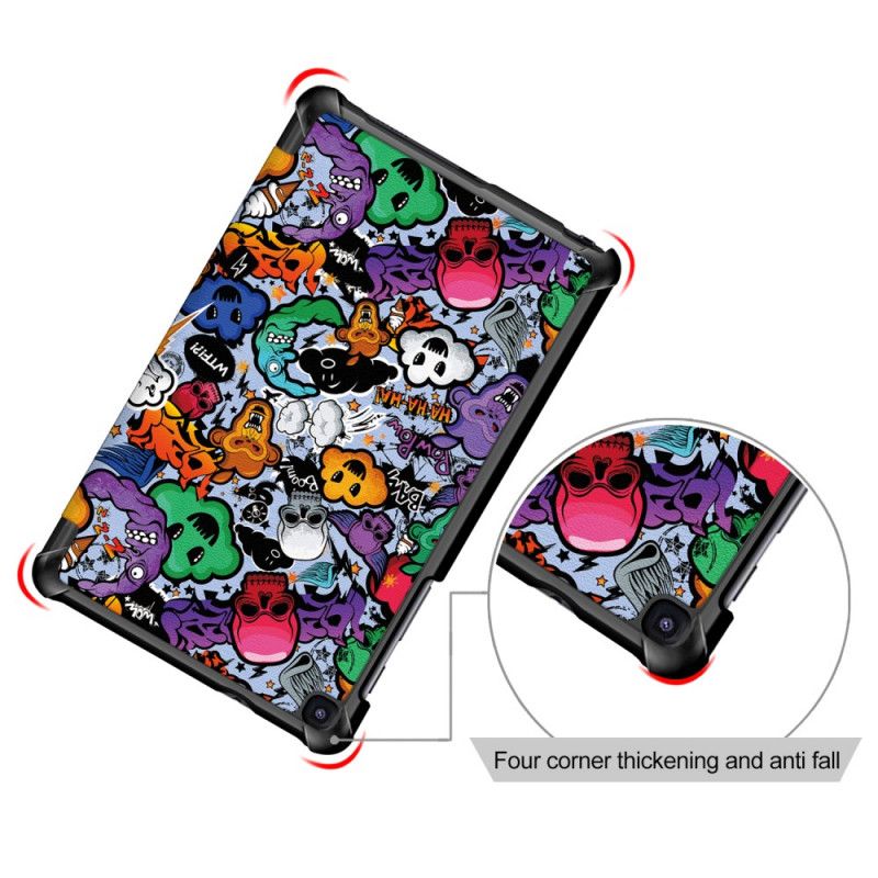 Smart Case Samsung Galaxy Tab A 8" (2019) Rot Verstärktes Graffiti