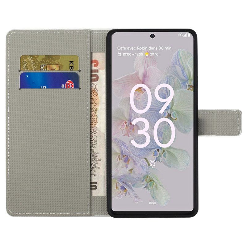 Flip Case Für Google Pixel 6A Galaxy-muster