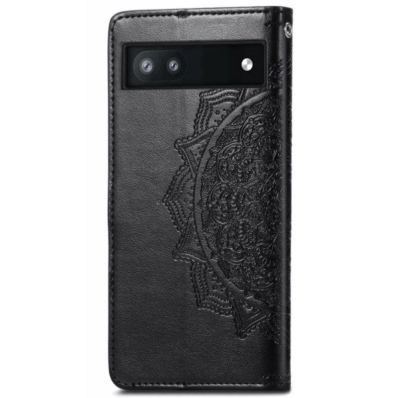 Flip Case Für Google Pixel 6A Mit Kordel Riemchen-sonnen-mandala