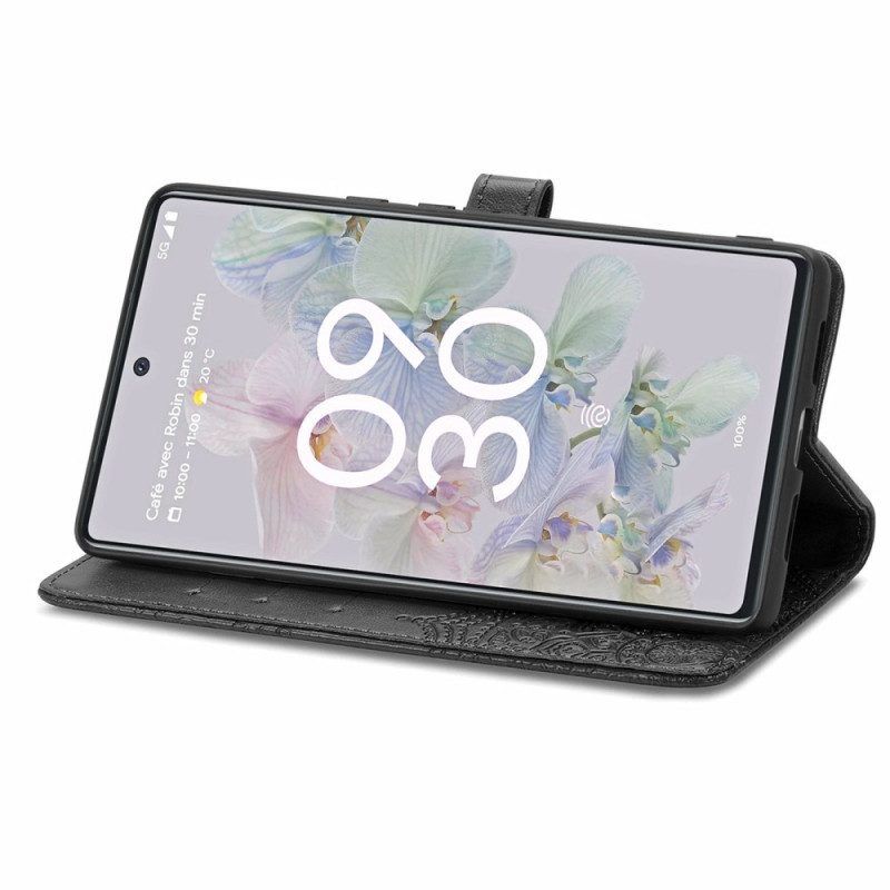 Flip Case Für Google Pixel 6A Mit Kordel Riemchen-sonnen-mandala