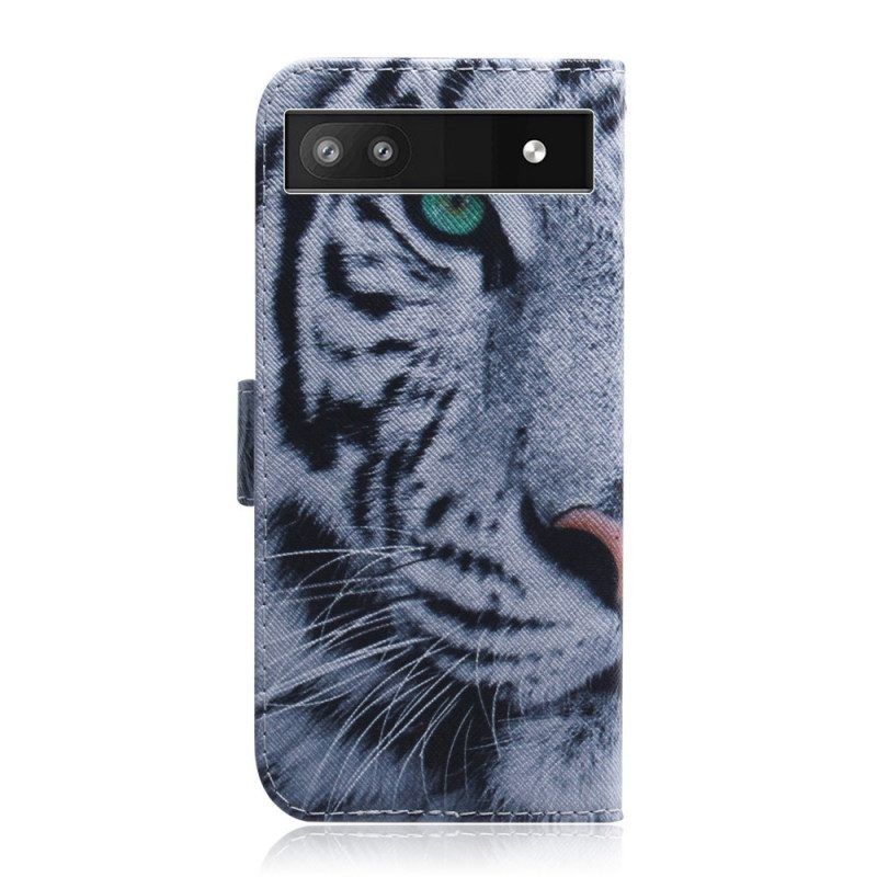 Flip Case Für Google Pixel 6A Weißer Tiger