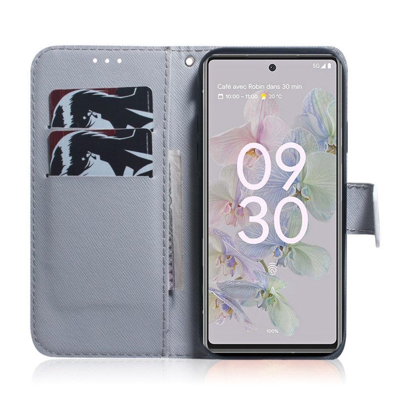 Flip Case Für Google Pixel 6A Weißer Tiger