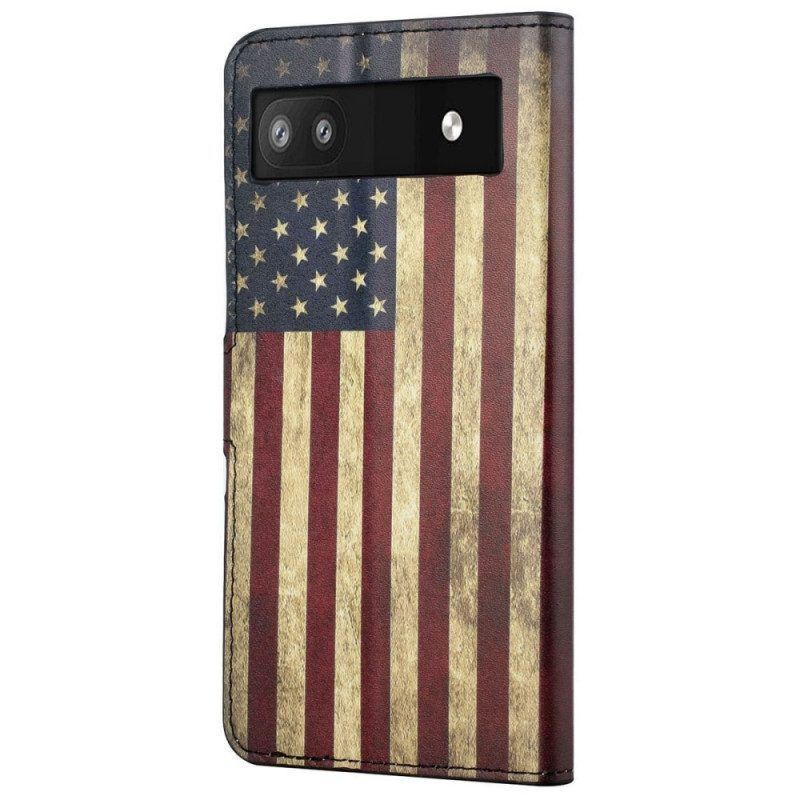 Lederhüllen Für Google Pixel 6A Amerikanische Flagge