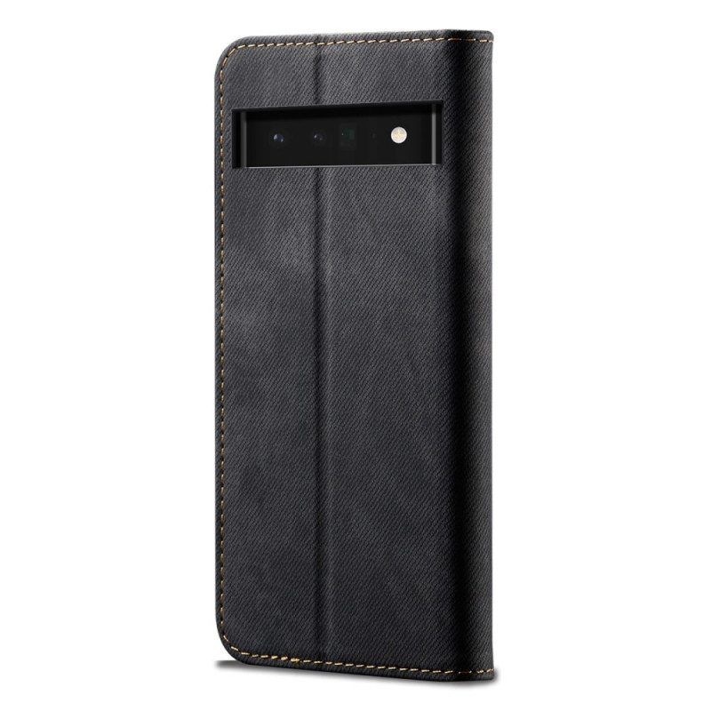 Schutzhülle Für Google Pixel 6A Flip Case Denim-stoff