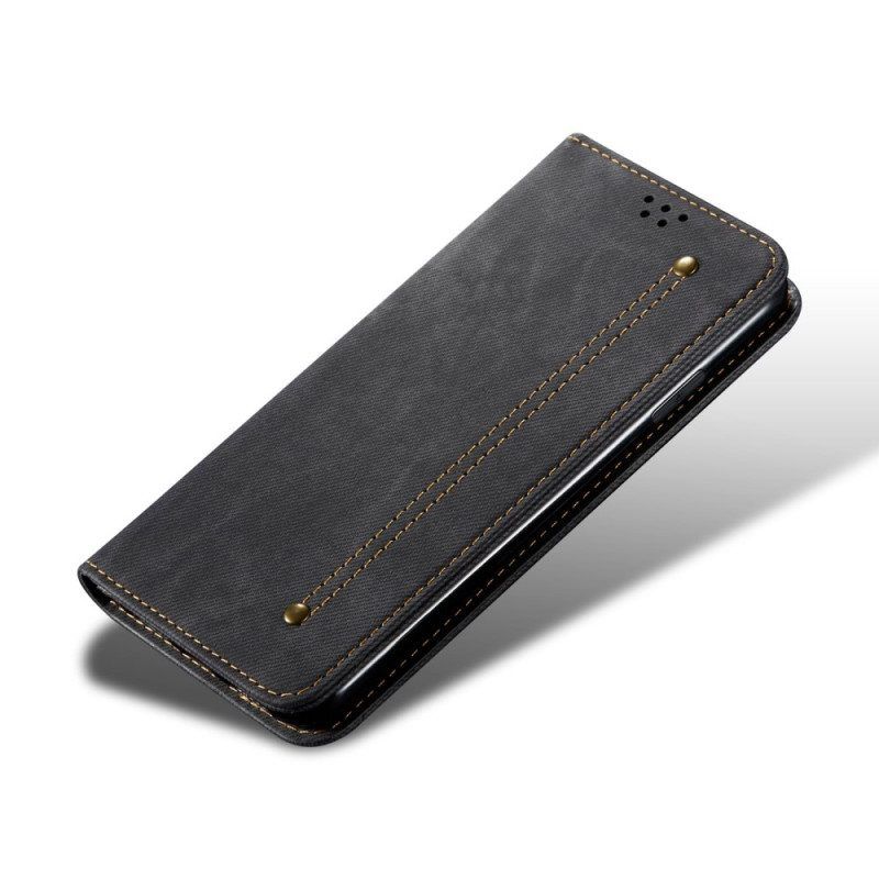 Schutzhülle Für Google Pixel 6A Flip Case Denim-stoff