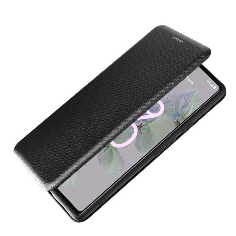 Schutzhülle Für Google Pixel 6A Flip Case Farbiges Carbon-silikon