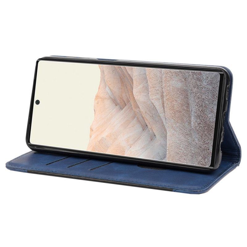 Schutzhülle Für Google Pixel 6A Flip Case Zweifarbige Signatur