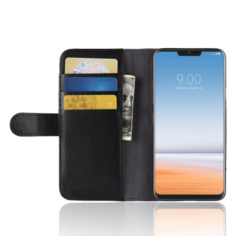 Lederhüllen LG G7 ThinQ Schwarz Echtes Leder