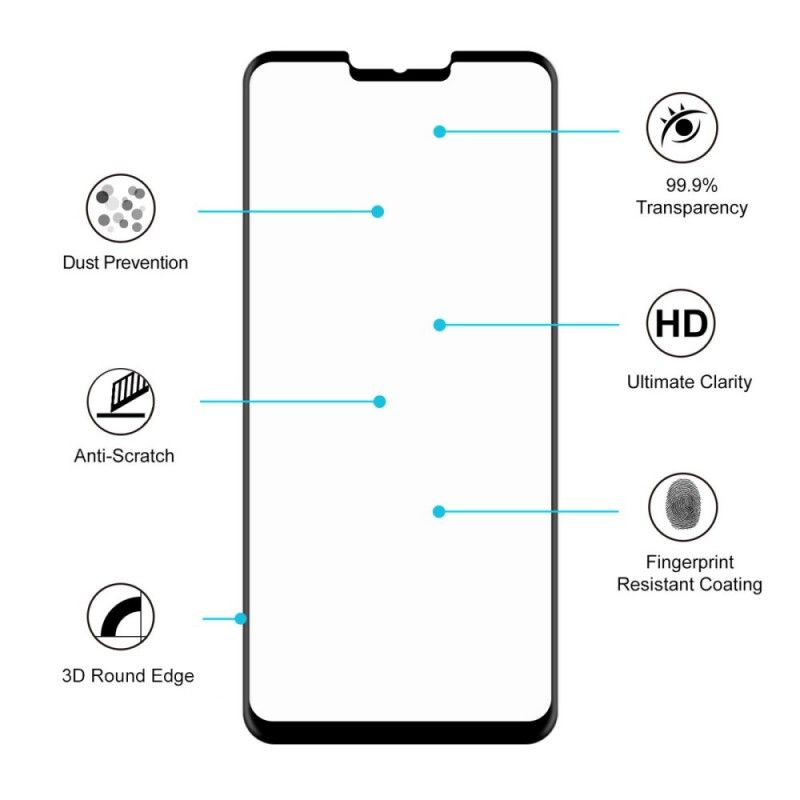 Schutz Aus Gehärtetem Glas LG G7 ThinQ Schwarz