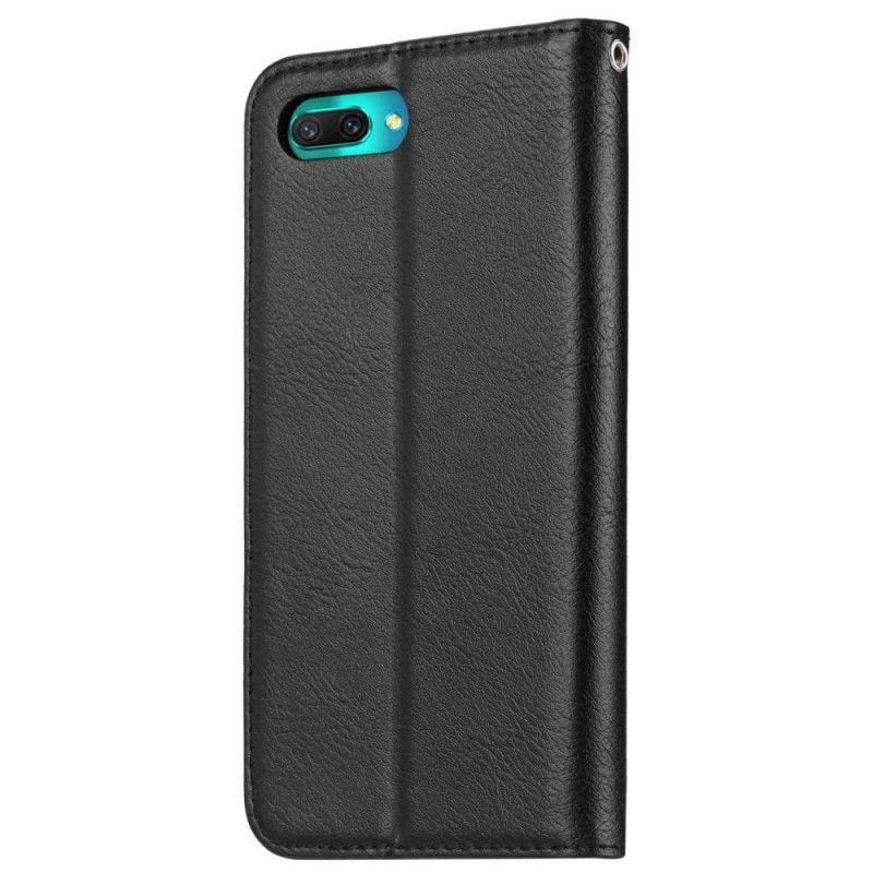 Flip Case Honor 10 Schwarz Kartenhalter Aus Kunstleder