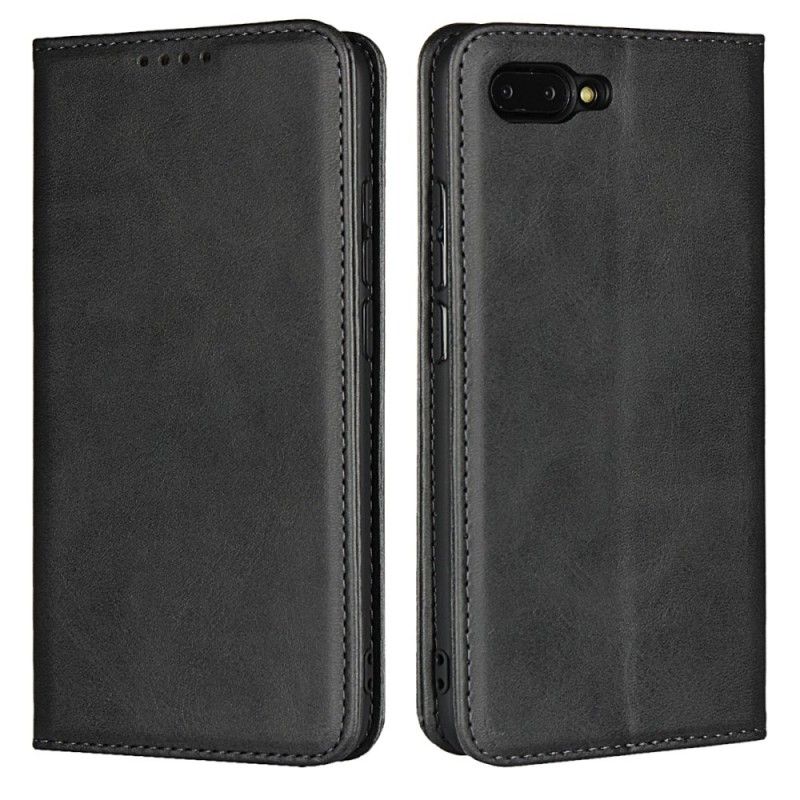 Flip Case Honor 10 Schwarz Ledereffekt