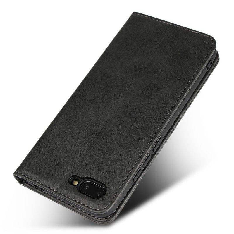 Flip Case Honor 10 Schwarz Ledereffekt