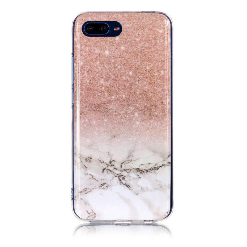 Hülle Für Honor 10 Schwarz Marmorglitter