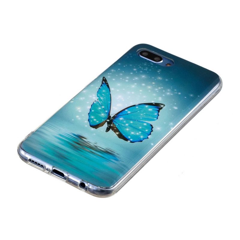 Hülle Honor 10 Fluoreszierender Blauer Schmetterling