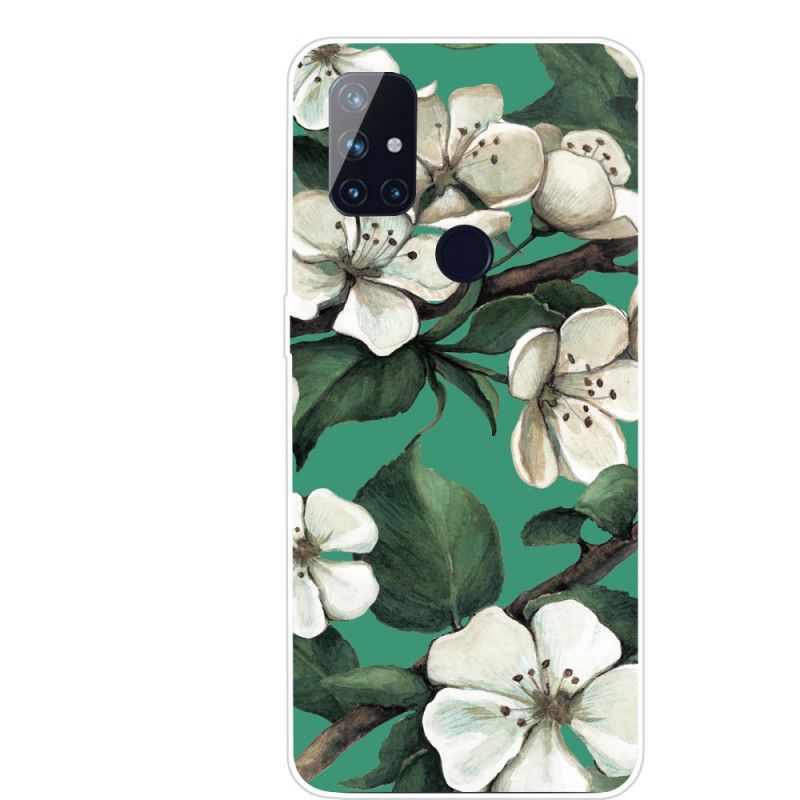 Hülle OnePlus Nord N100 Handyhülle Gemalte Weiße Blumen
