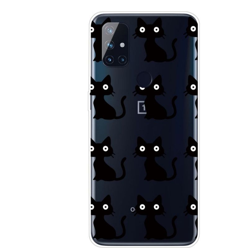 Hülle OnePlus Nord N100 Handyhülle Mehrere Schwarze Katzen