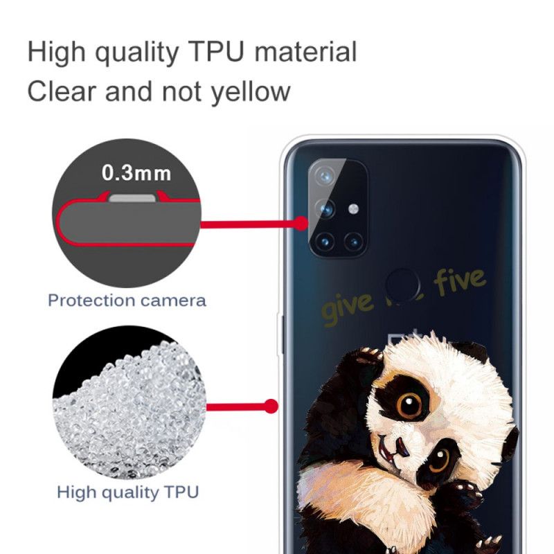 Hülle OnePlus Nord N100 Handyhülle Transparenter Panda. Gib Mir Fünf