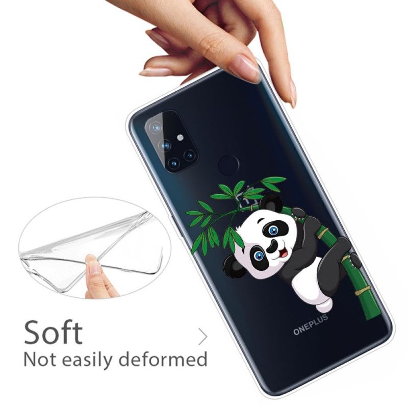 Hülle OnePlus Nord N100 Transparenter Panda Auf Bambus