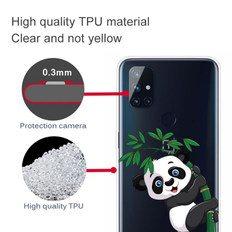 Hülle OnePlus Nord N100 Transparenter Panda Auf Bambus