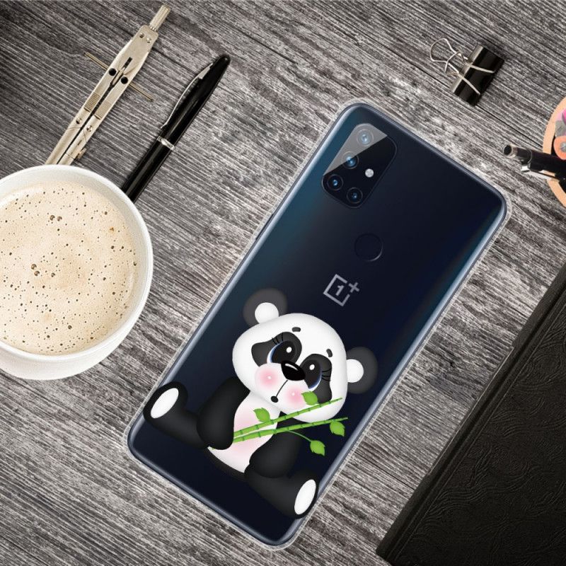 Hülle OnePlus Nord N100 Transparenter Trauriger Panda