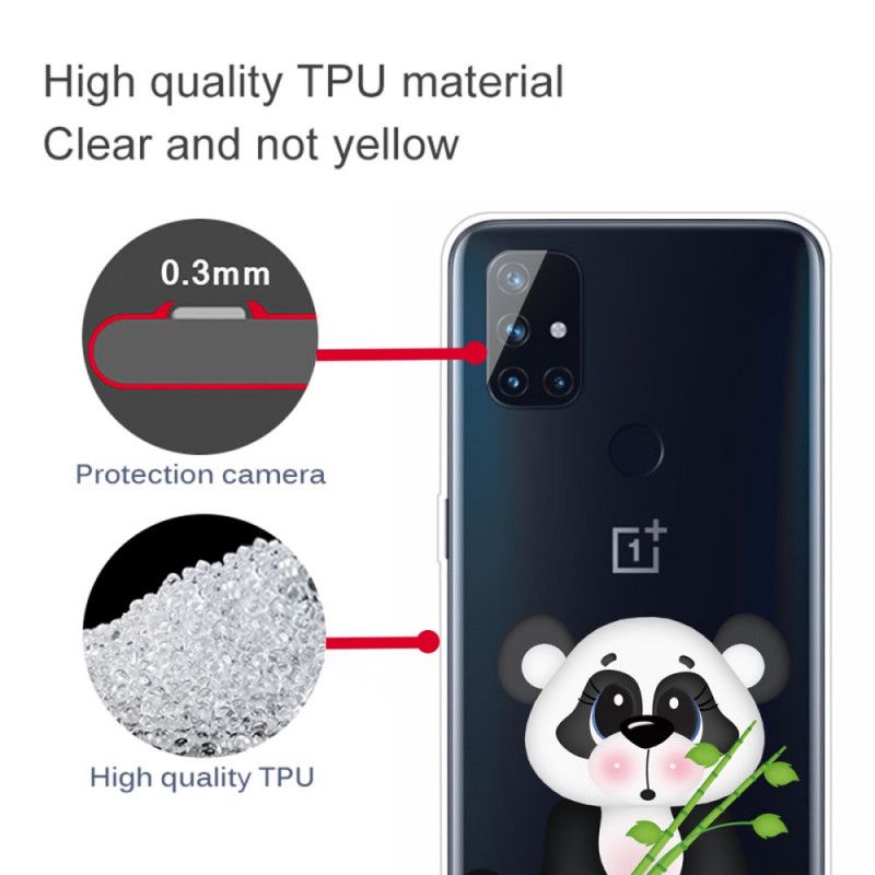 Hülle OnePlus Nord N100 Transparenter Trauriger Panda