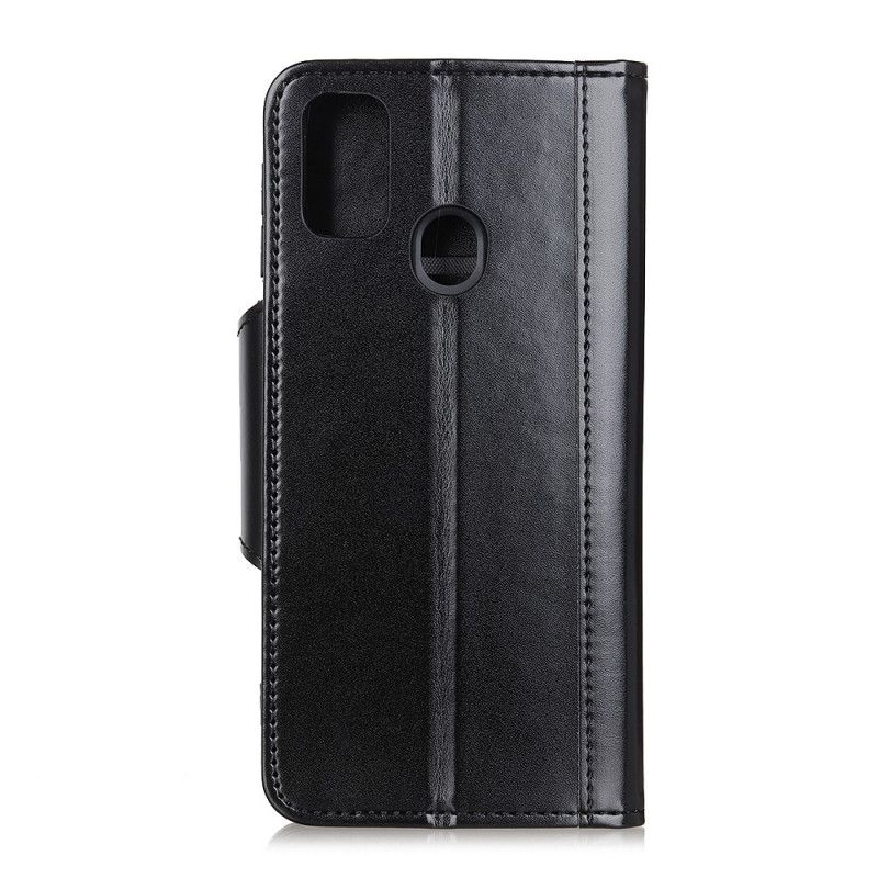 Lederhüllen OnePlus Nord N100 Schwarz Silberverschluss Aus Kunstleder