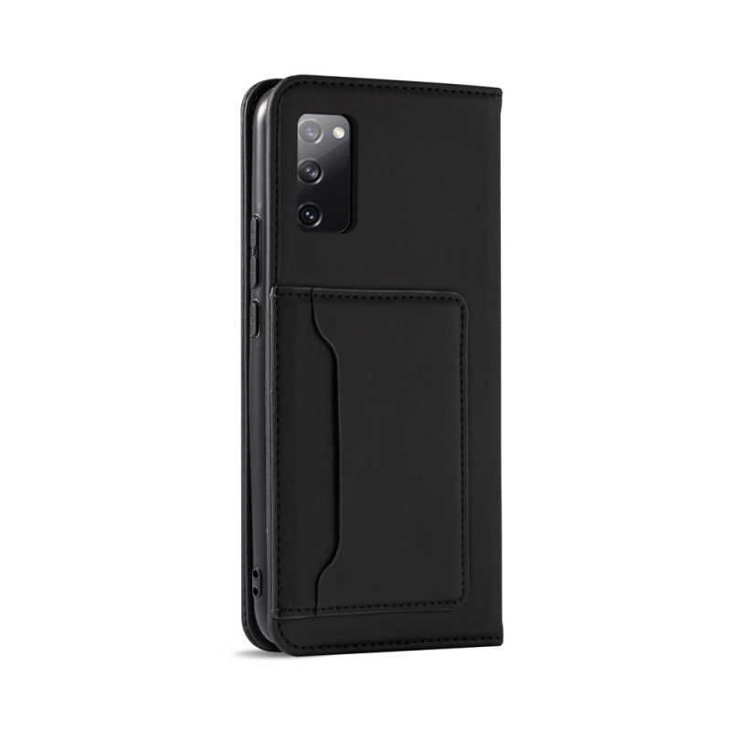 Flip Case Samsung Galaxy S20 FE Schwarz Inhaber Einer Unterstützungskarte