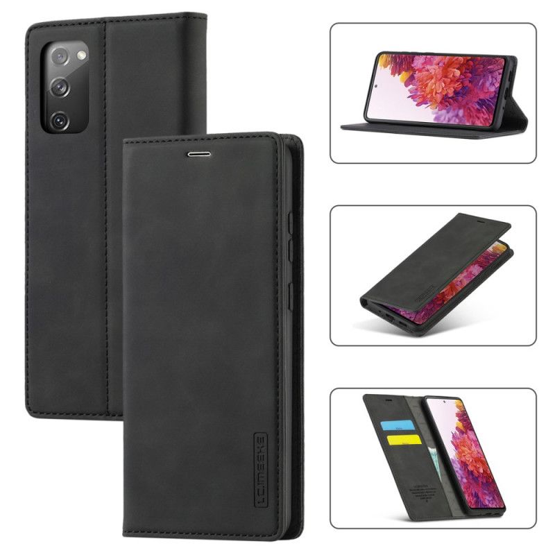 Flip Case Samsung Galaxy S20 FE Schwarz Lc.Imeeke Ledereffekt