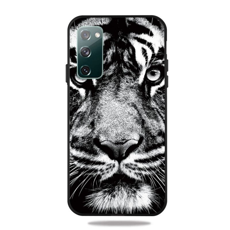 Hülle Für Samsung Galaxy S20 FE Schwarzweiss-Tiger
