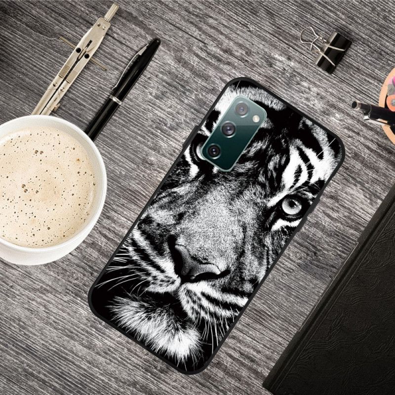 Hülle Für Samsung Galaxy S20 FE Schwarzweiss-Tiger